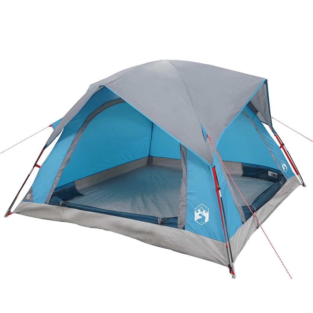 vidaXL Camping Tent Cabin 4-Person Blue Waterproof