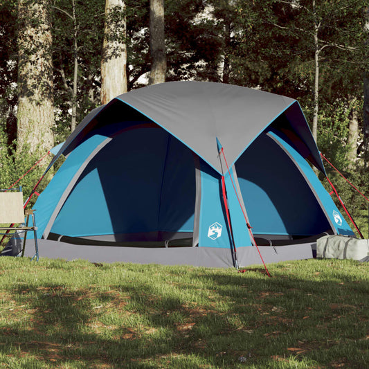 vidaXL Camping Tent Cabin 4-Person Blue Waterproof