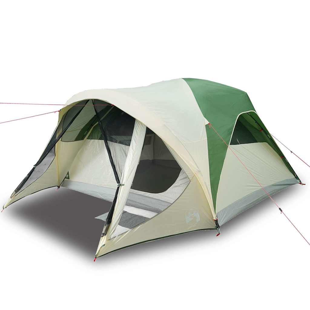 vidaXL Family Tent Tunnel 6-Person Green Waterproof