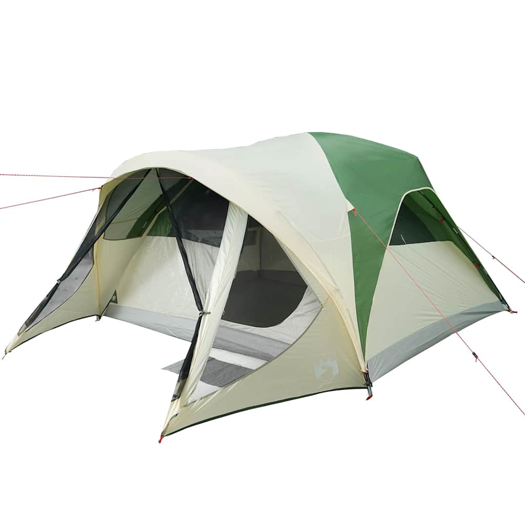 vidaXL Family Tent Tunnel 6-Person Green Waterproof