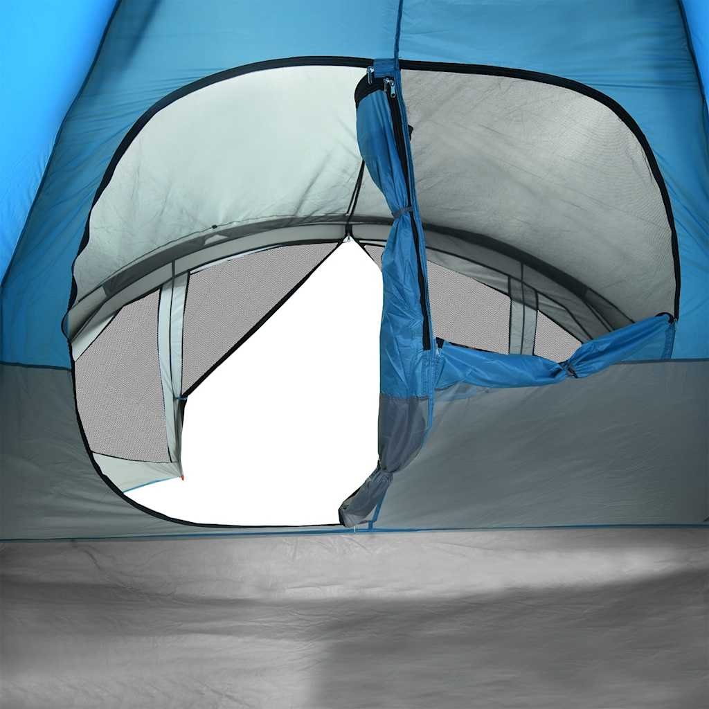 vidaXL Family Tent Tunnel 6-Person Blue Waterproof