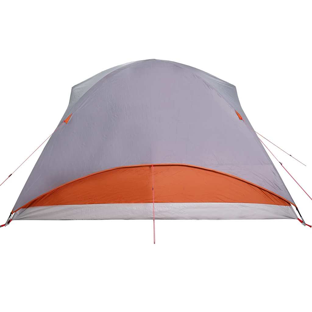 vidaXL Family Tent Tunnel 6-Person Grey and Orange Waterproof