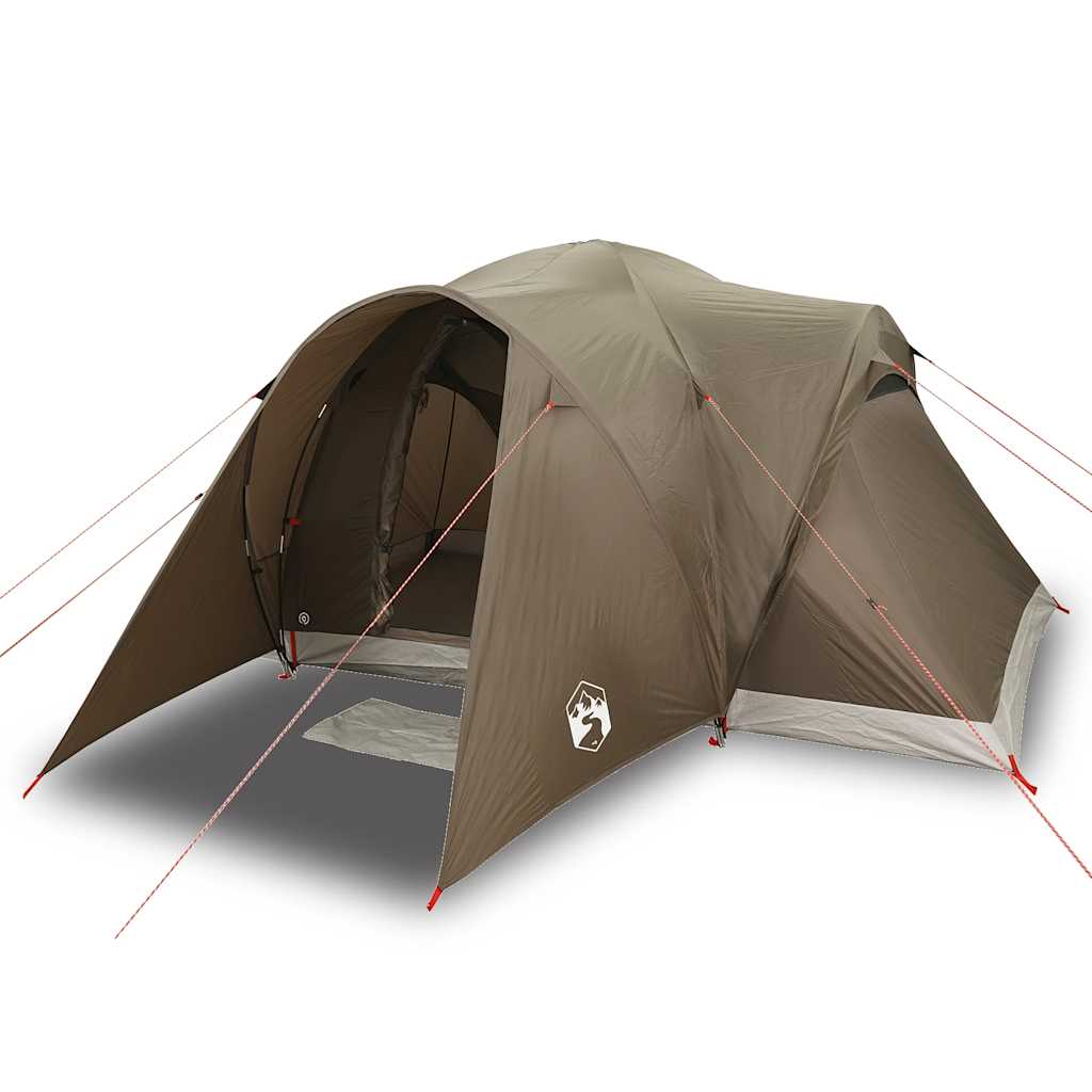 vidaXL Family Tent Dome 6-Person Brown Waterproof