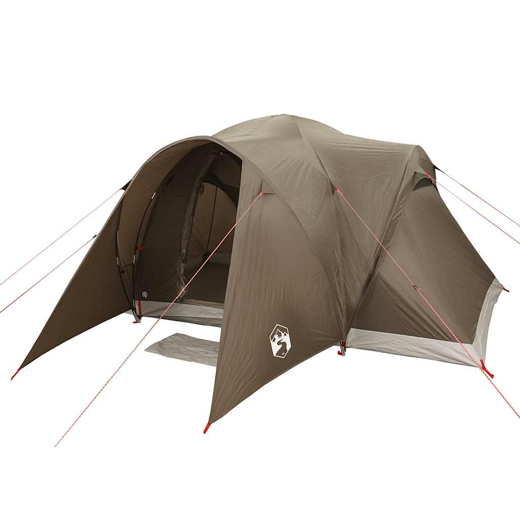 vidaXL Family Tent Dome 6-Person Brown Waterproof