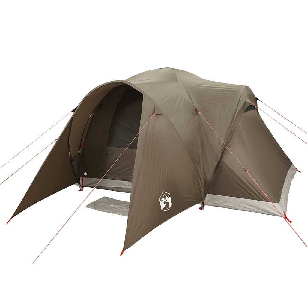 vidaXL Family Tent Dome 6-Person Brown Waterproof