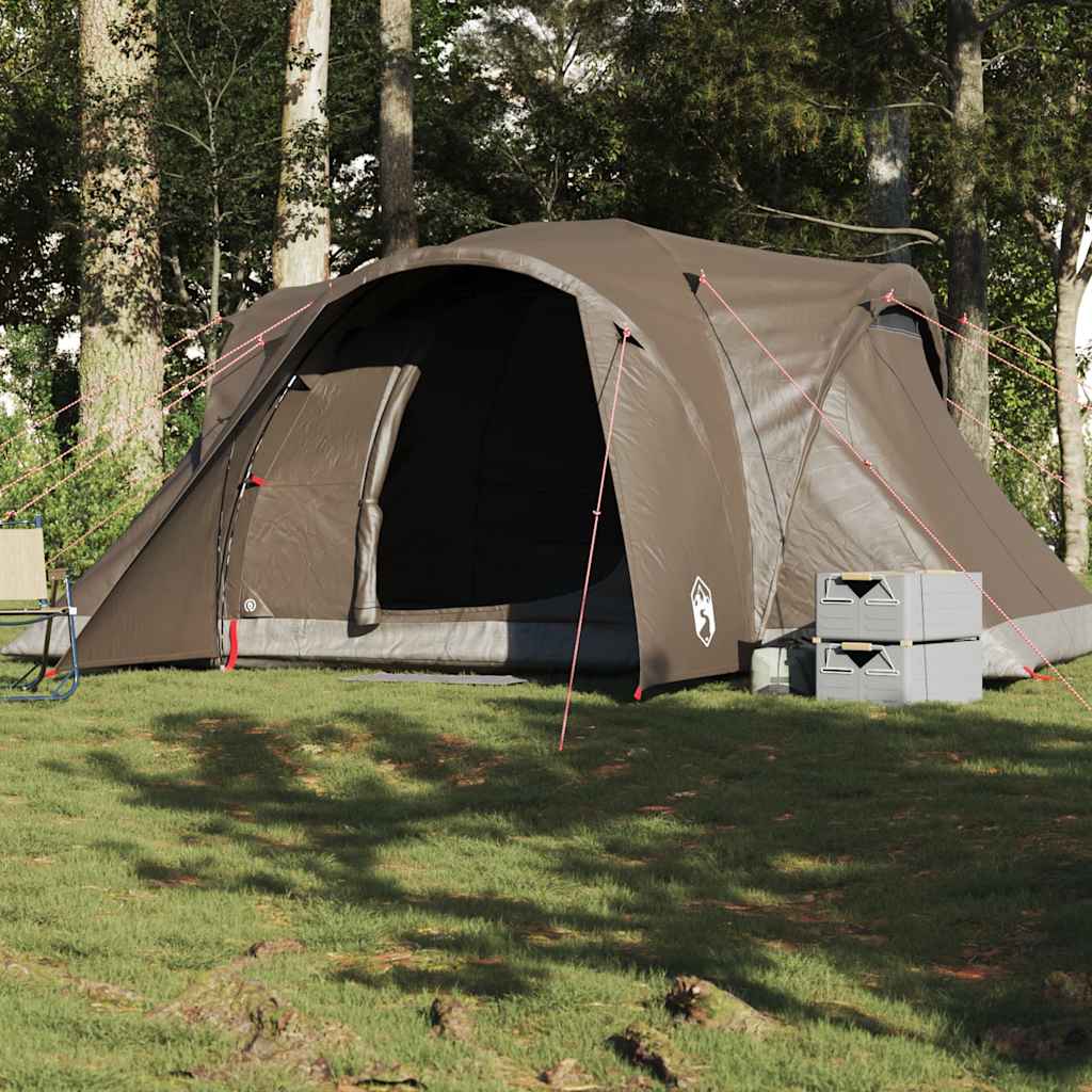 vidaXL Family Tent Dome 6-Person Brown Waterproof