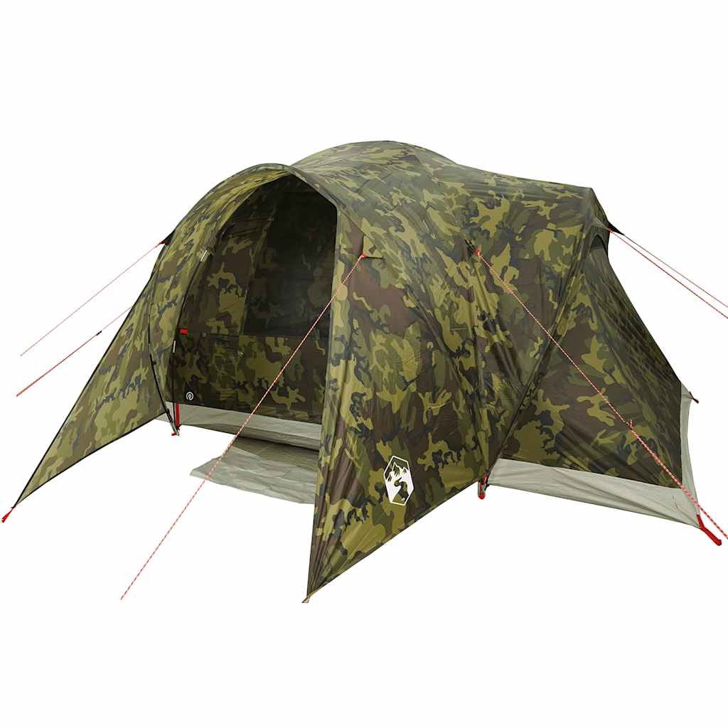 vidaXL Family Tent Dome 6-Person Camouflage Waterproof