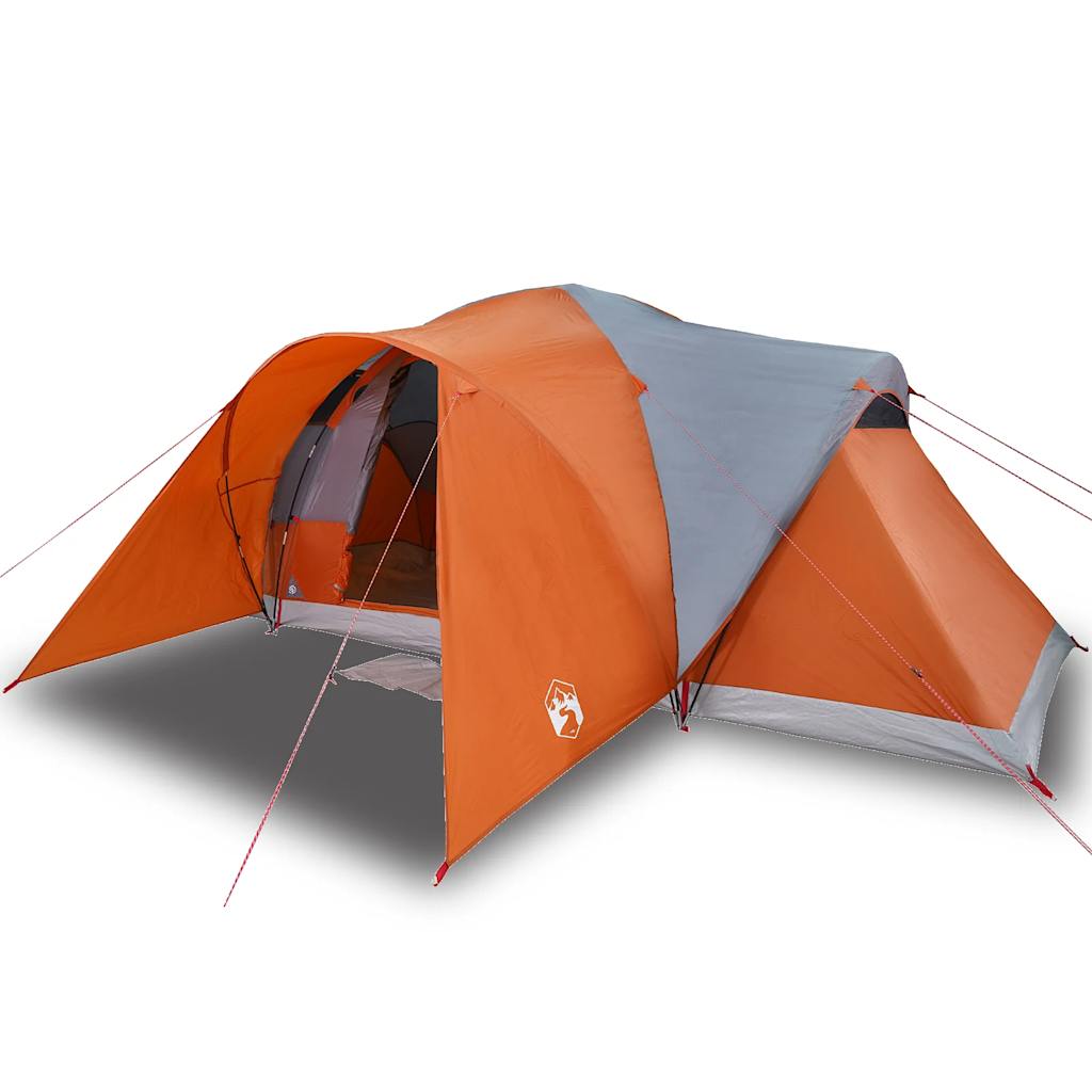 vidaXL Family Tent Dome 6-Person Grey and Orange Waterproof