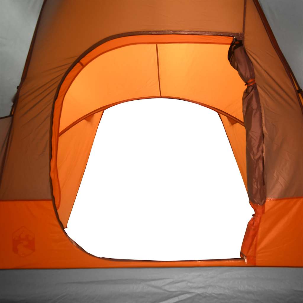 vidaXL Family Tent Dome 6-Person Grey and Orange Waterproof