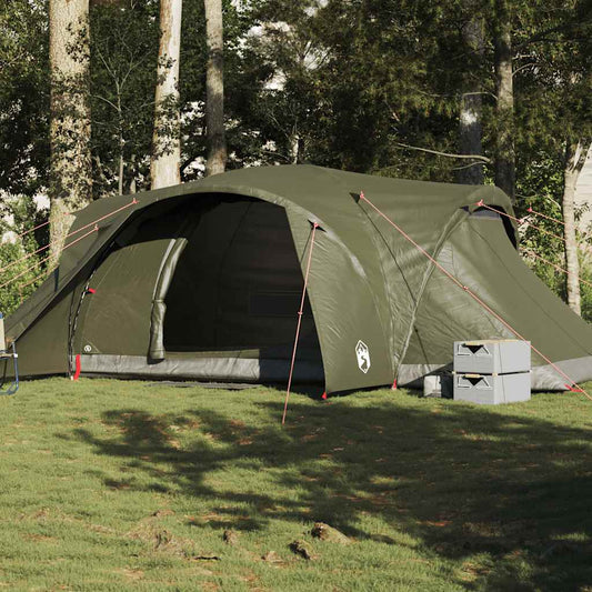 vidaXL Family Tent Dome 6-Person Olive Green Waterproof