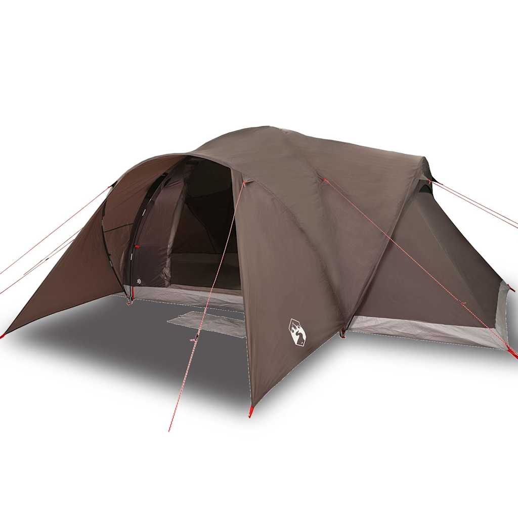 vidaXL Family Tent Dome 6-Person Brown Waterproof