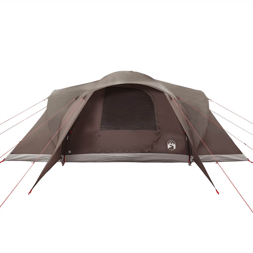 vidaXL Family Tent Dome 6-Person Brown Waterproof