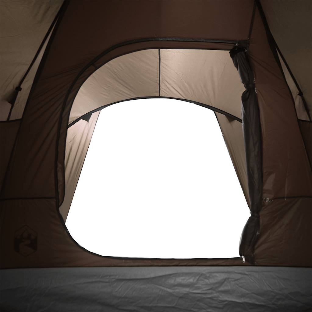 vidaXL Family Tent Dome 6-Person Brown Waterproof