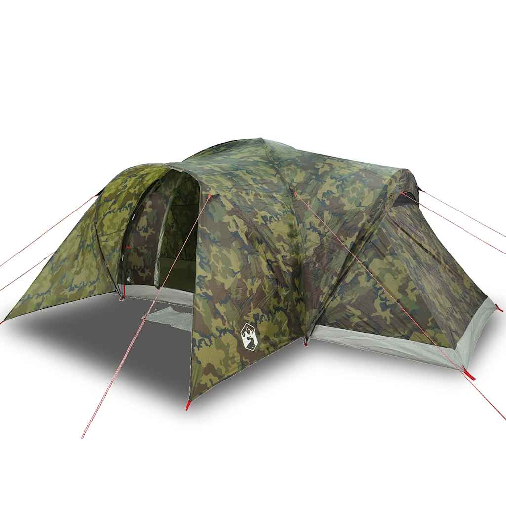 vidaXL Family Tent Dome 6-Person Camouflage Waterproof