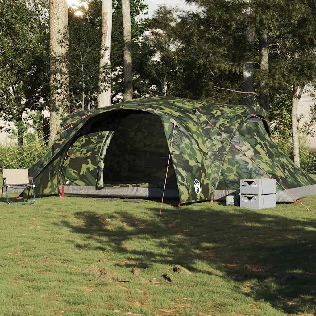 vidaXL Family Tent Dome 6-Person Camouflage Waterproof