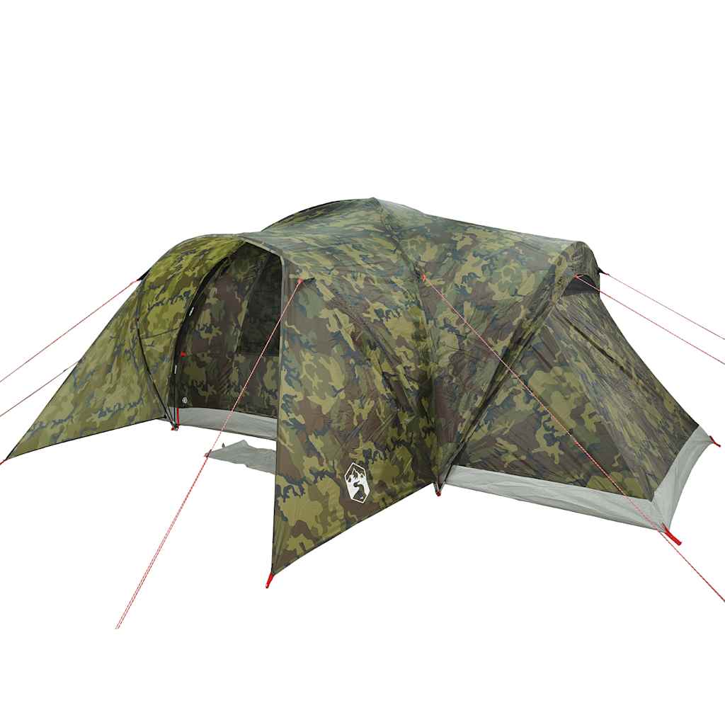 vidaXL Family Tent Dome 6-Person Camouflage Waterproof