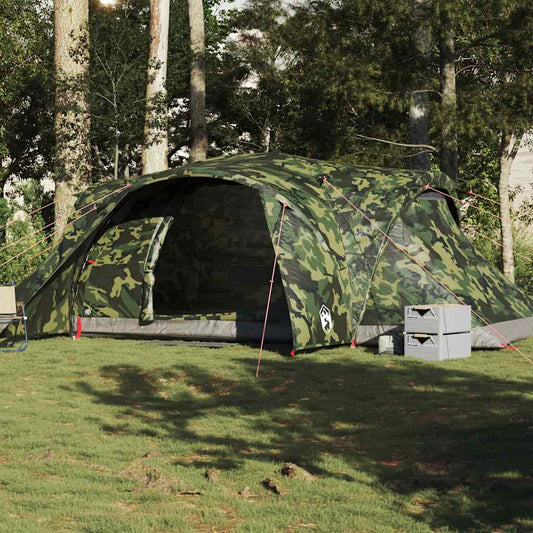 vidaXL Family Tent Dome 6-Person Camouflage Waterproof