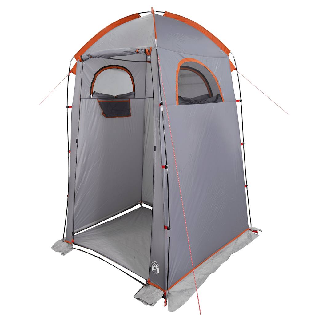 vidaXL Shower Tent Grey and Orange Waterproof