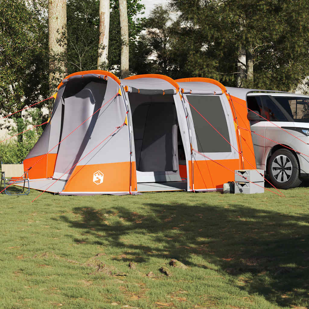 vidaXL Car Tent Grey and Orange Waterproof