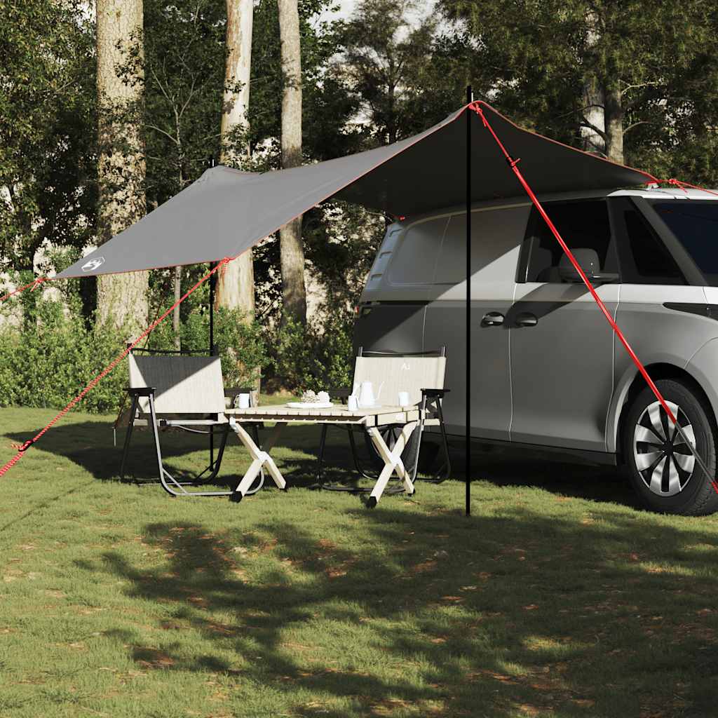 vidaXL Car Tent Grey and Orange Waterproof