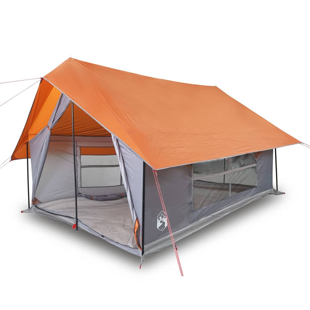 vidaXL Camping Tent 5-Person Grey and Orange Waterproof