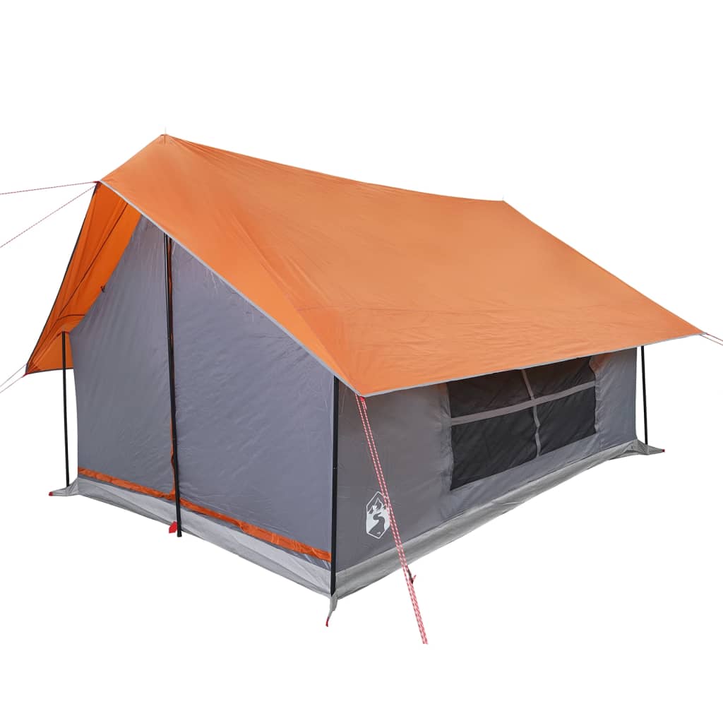 vidaXL Camping Tent 5-Person Grey and Orange Waterproof