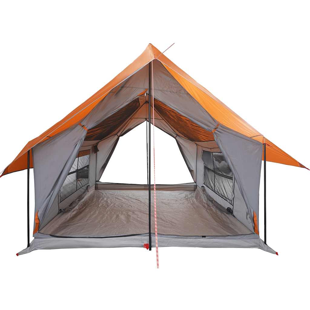Camping Tent 5-Person Grey and Orange Waterproof