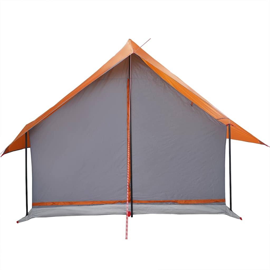 Camping Tent 5-Person Grey and Orange Waterproof