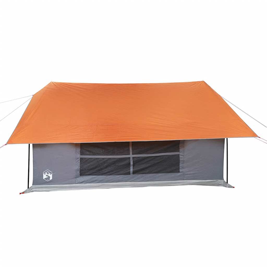 Camping Tent 5-Person Grey and Orange Waterproof
