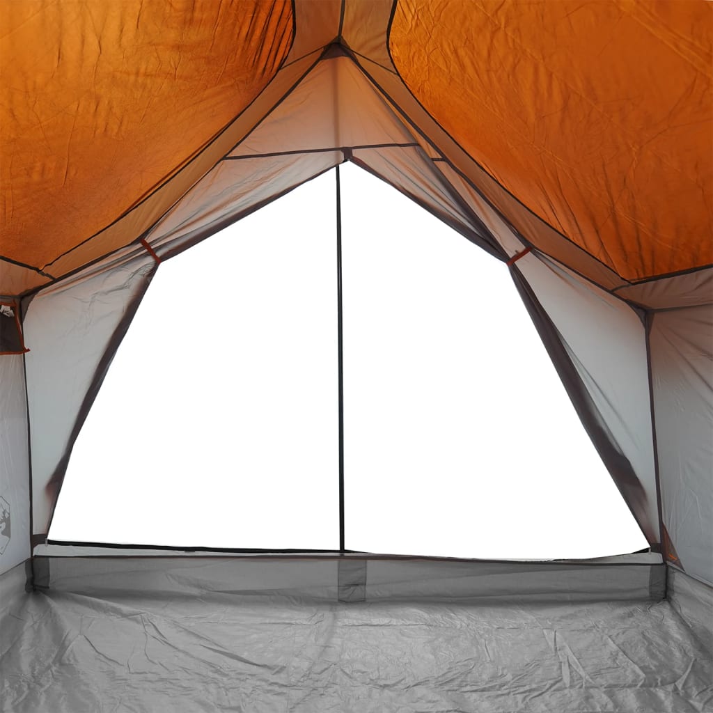 vidaXL Camping Tent 5-Person Grey and Orange Waterproof