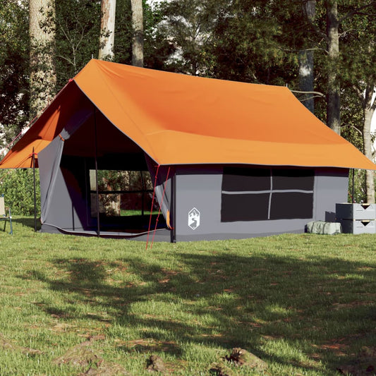 vidaXL Camping Tent 5-Person Grey and Orange Waterproof