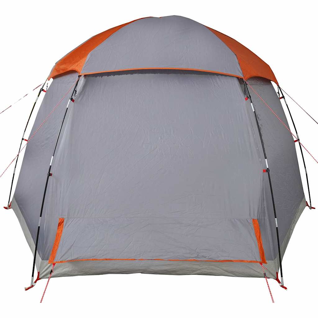 Family Tent Igloo 6-Person Grey and Orange Waterproof