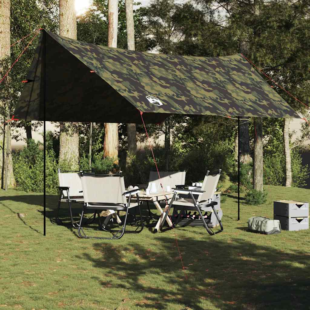 Camping Tarp Camouflage 462x306x211 cm Waterproof