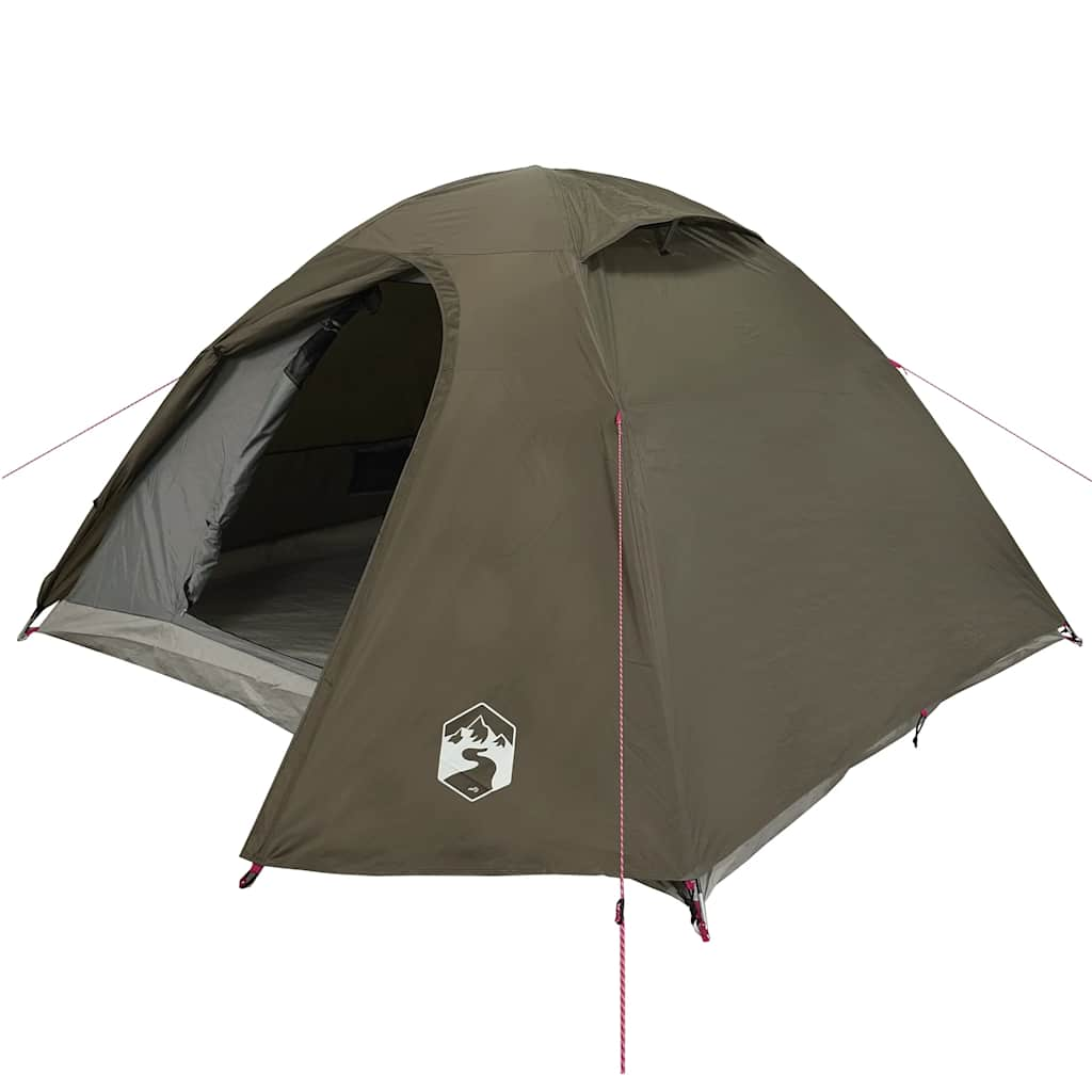 vidaXL Camping Tent Dome 4-Person Brown Waterproof