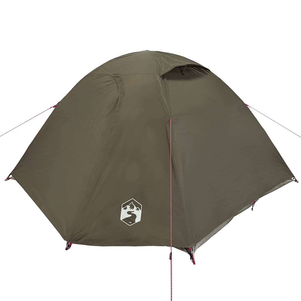 vidaXL Camping Tent Dome 4-Person Brown Waterproof