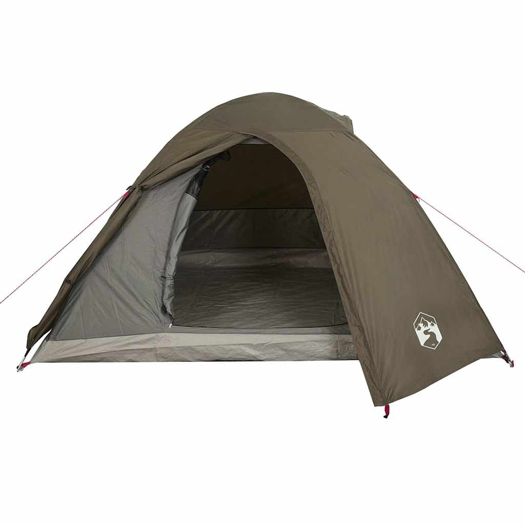 vidaXL Camping Tent Dome 4-Person Brown Waterproof