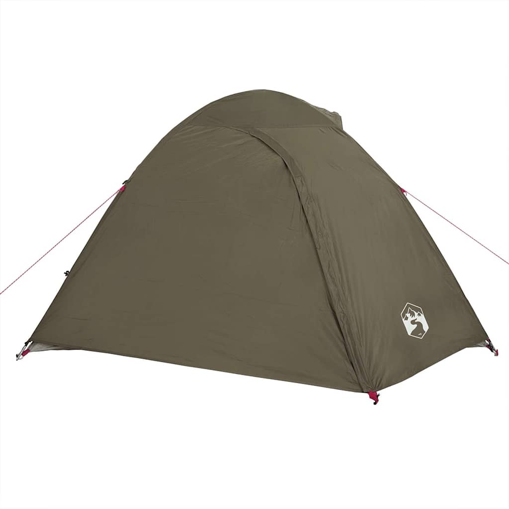 vidaXL Camping Tent Dome 4-Person Brown Waterproof