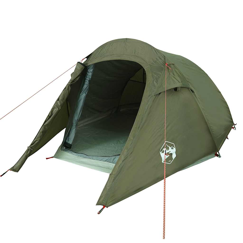 Camping Tent Tunnel 2-Person Olive Green Waterproof