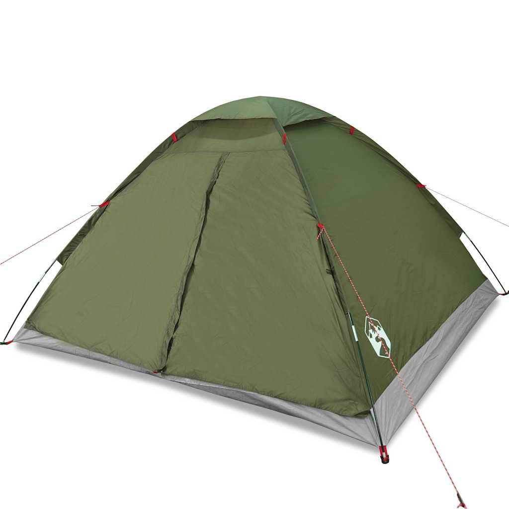 vidaXL Camping Tent Dome 4-Person Olive Green Waterproof