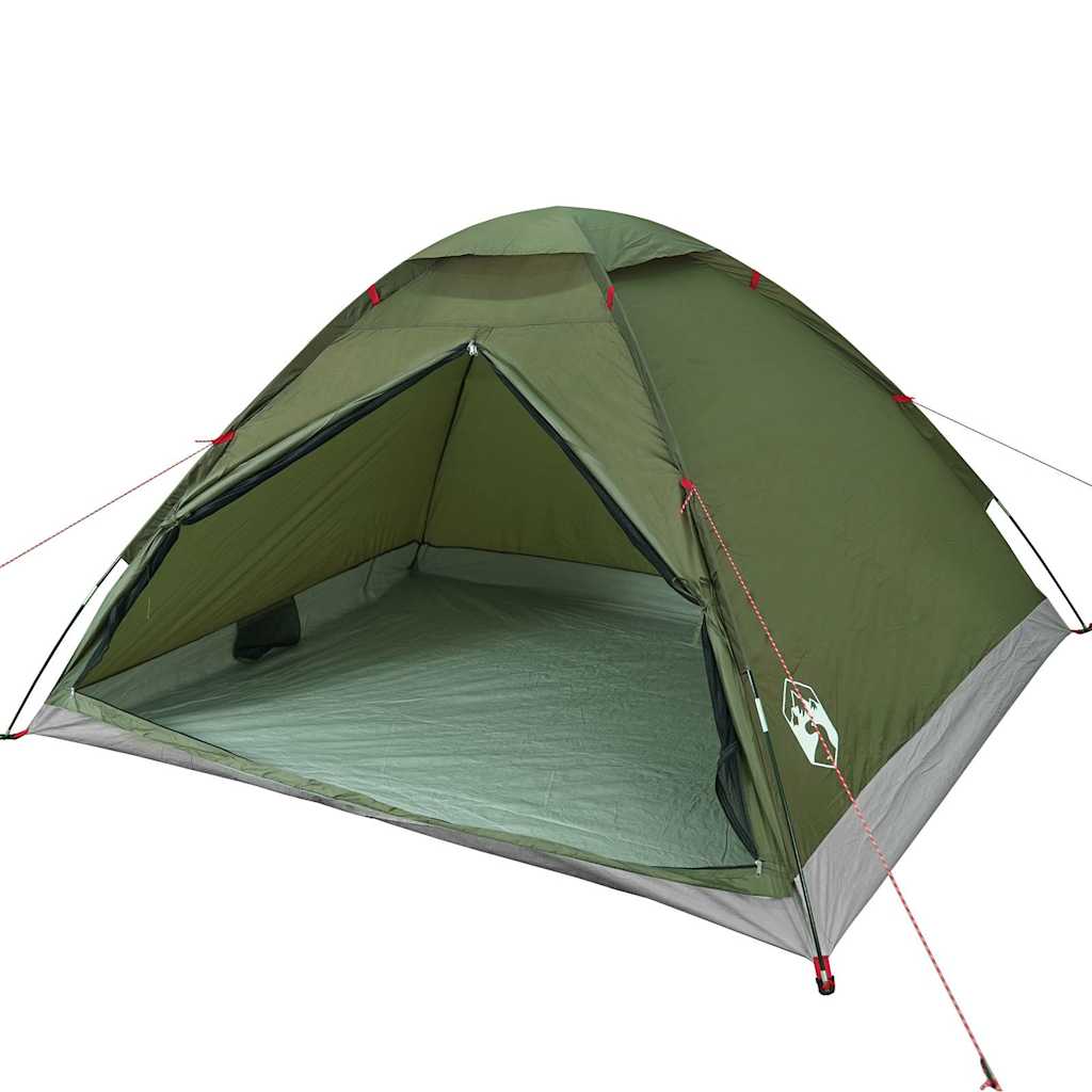 vidaXL Camping Tent Dome 4-Person Olive Green Waterproof