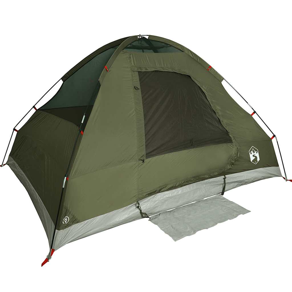 vidaXL Camping Tent Dome 2-Person Olive Green Waterproof