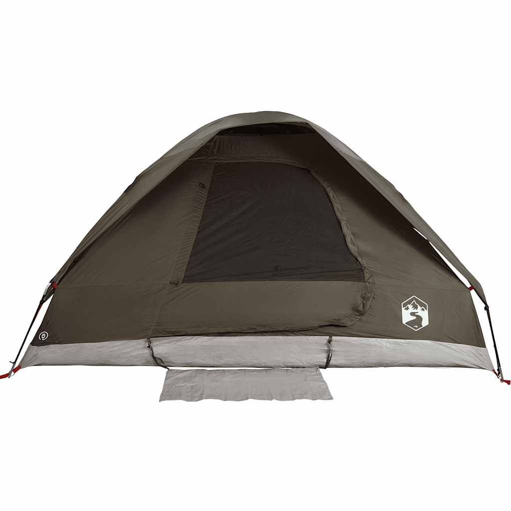 vidaXL Camping Tent Dome 4-Person Brown Waterproof