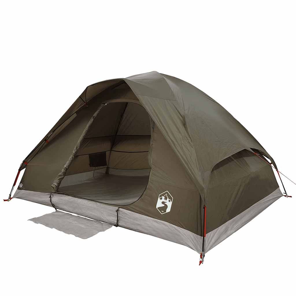 vidaXL Family Tent Dome 6-Person Brown Waterproof