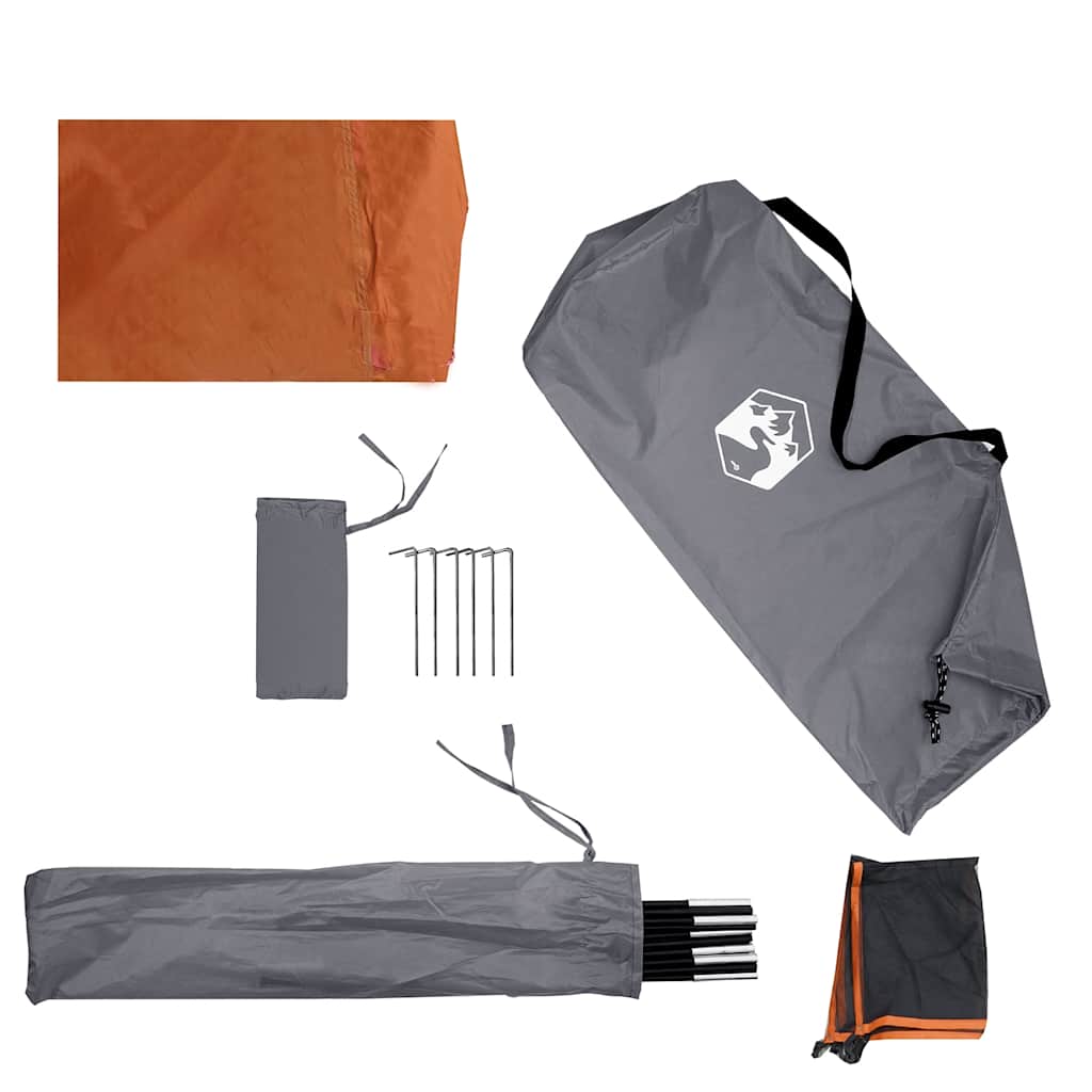 Camping Windbreak Grey and Orange 344x120 cm Waterproof