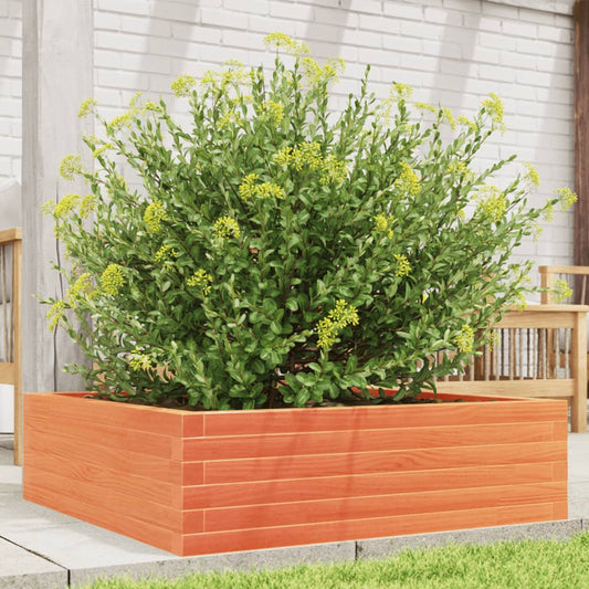 vidaXL Garden Planter Wax Brown 80x80x23 cm Solid Wood Pine