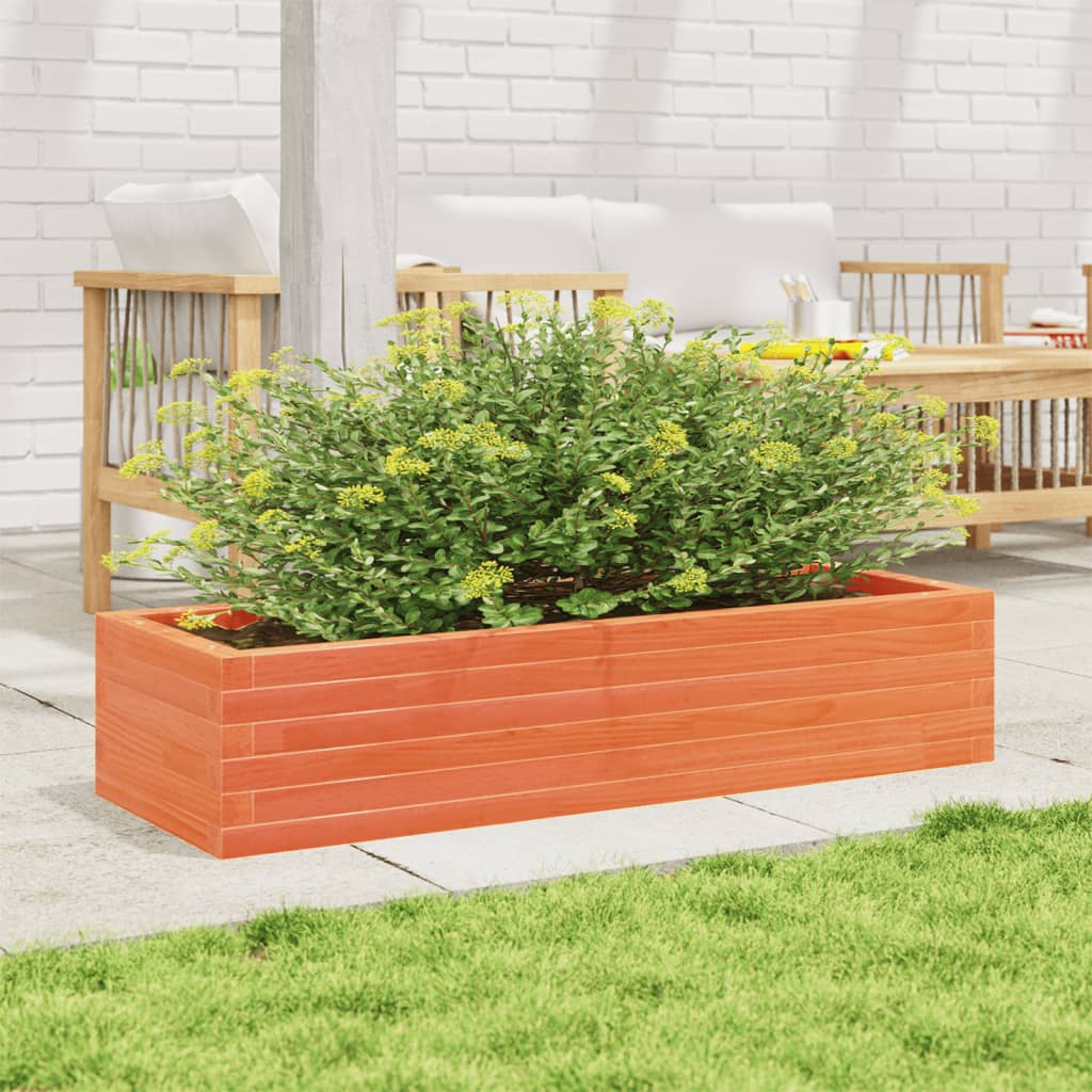 vidaXL Garden Planter Wax Brown 110x40x23 cm Solid Wood Pine