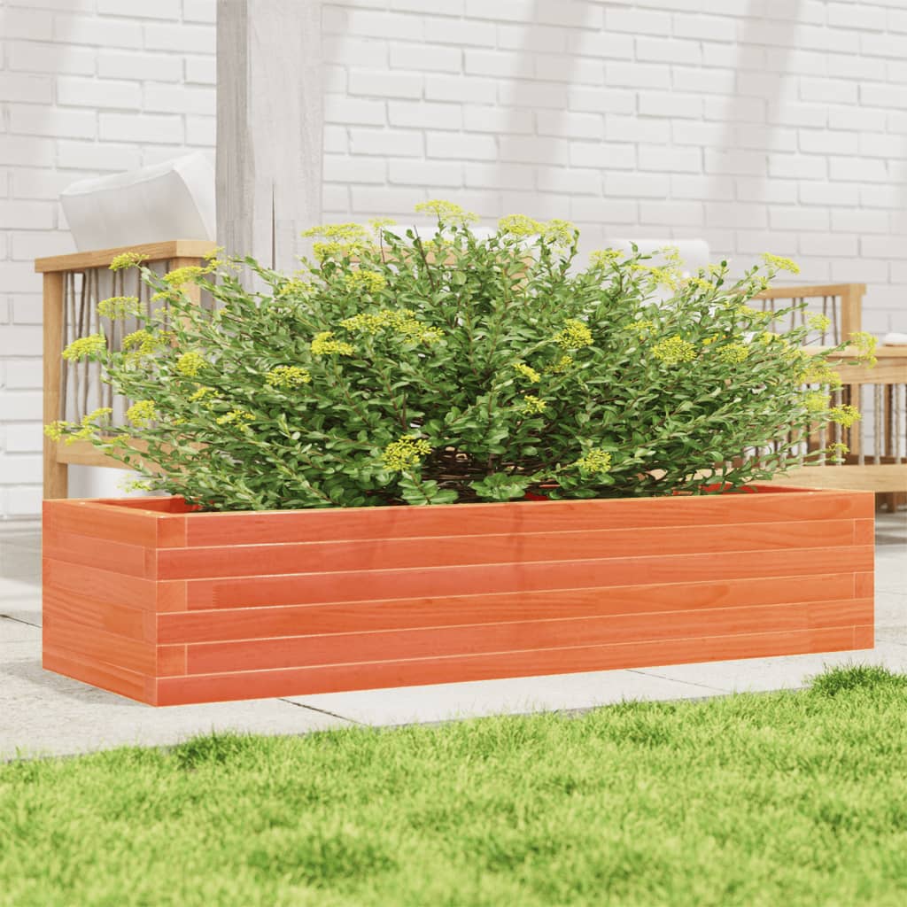 vidaXL Garden Planter Wax Brown 110x40x23 cm Solid Wood Pine