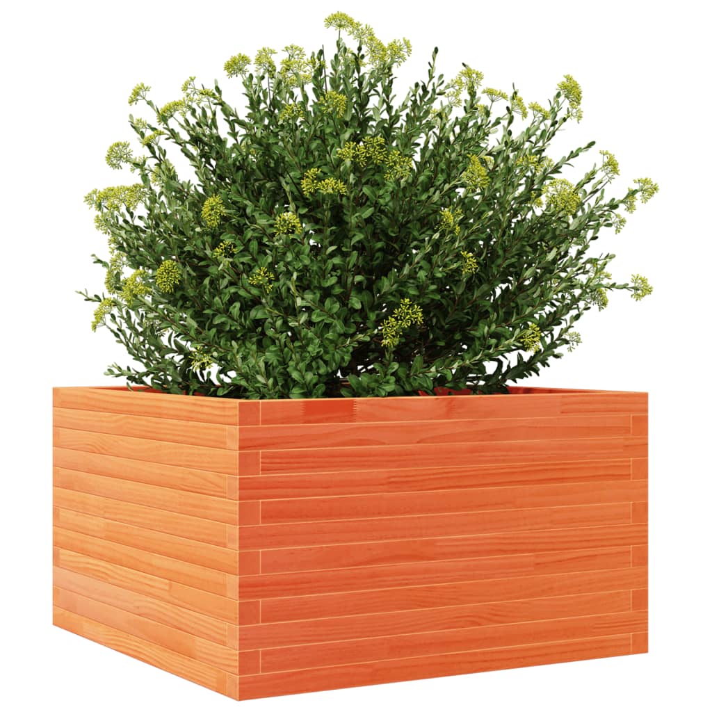 vidaXL Garden Planter Wax Brown 80x80x45.5 cm Solid Wood Pine