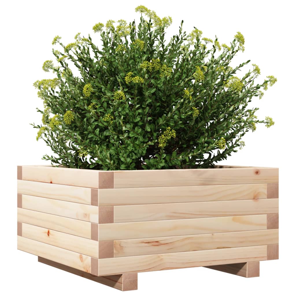 vidaXL Garden Planter 50x50x26.5 cm Solid Wood Pine
