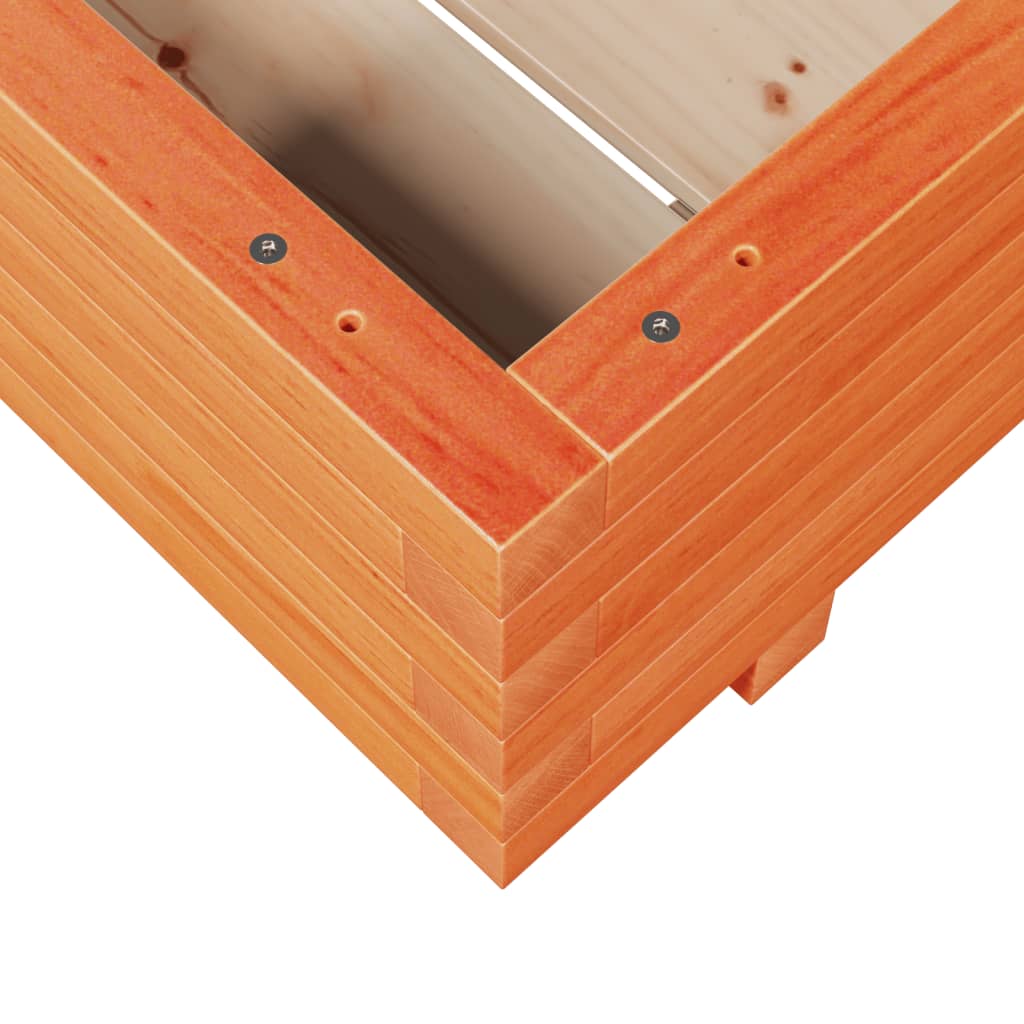 Garden Planter Wax Brown 60x60x26.5 cm Solid Wood Pine